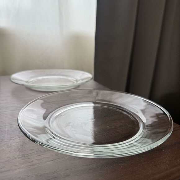 Vintage | 2 Elegant Clear Small Plate Set - Picture 8 of 9